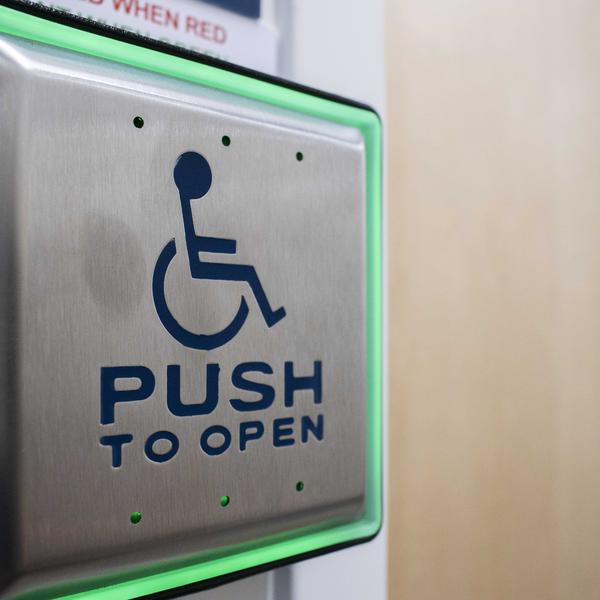 Accessible washroom button