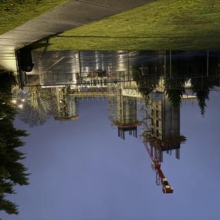 housing tower at night by Terry Janzen