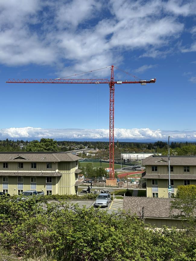 student housing crane tower